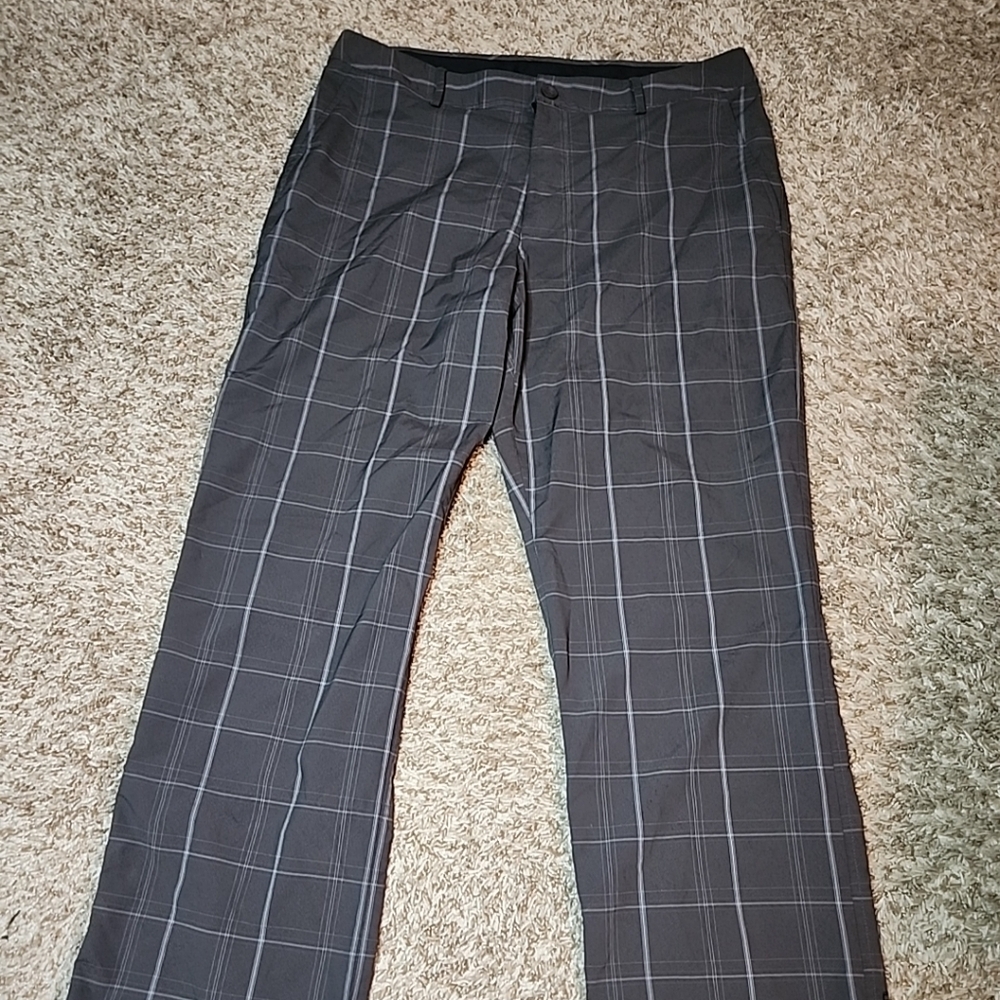Men’s Under Armour Golf Pants 34 Plaid Gray